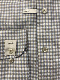 Eterna - Men's Checked Twill Shirt - beige - casual - button - down - shirts - clothing