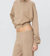 Eterne - Cropped Half-zip Sweatshirt