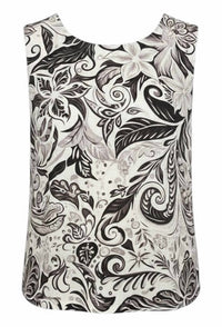 Ethyl - Sleeveless Linen Print Top
