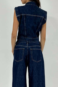 Etica - Delia Denim Shell Crop Wrap Vest Top
