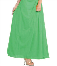 Eureka - Rosette Strap Chiffon Matte Jersey Column Maxi Dress