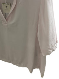 European Culture - Women's Collared V Neck Blouse - blouses - clothing - pink