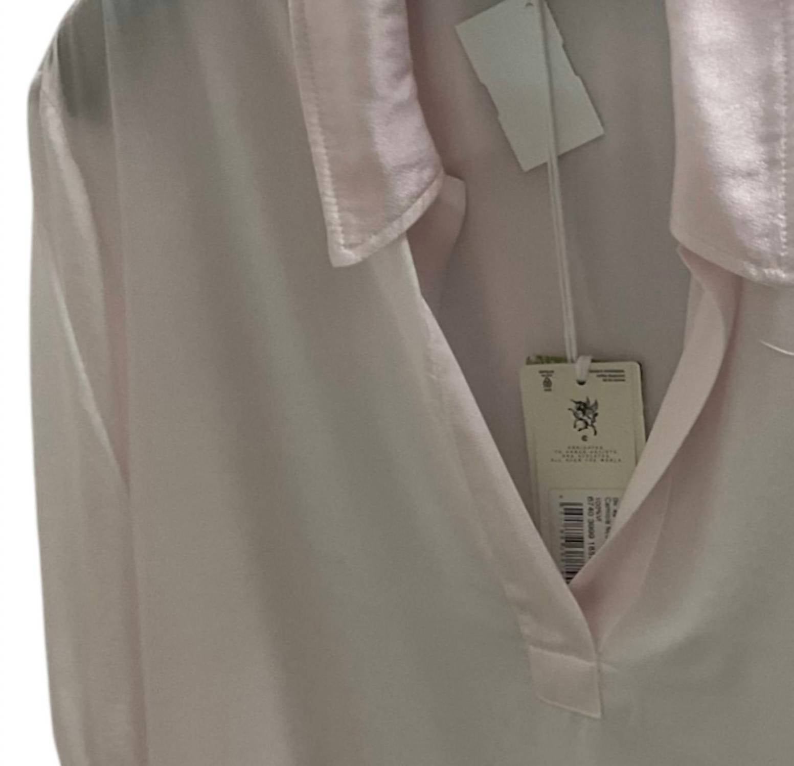 European Culture - Women's Collared V Neck Blouse - blouses - clothing - pink