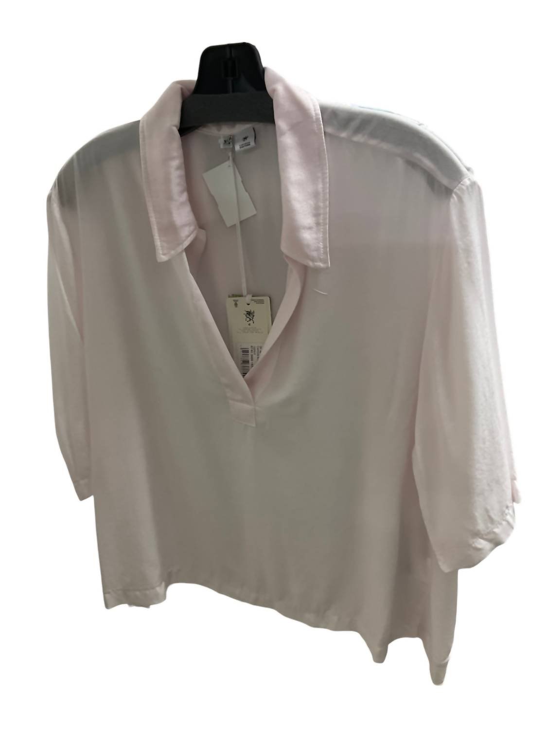 European Culture - Women's Collared V Neck Blouse - blouses - clothing - pink
