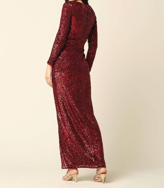 Eva - Barcelona Sequin Long Sleeve Evening Dress - clothing - dresses - prom
