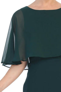 Eva - Vienna Chiffon Cape Prom Evening Dress - clothing - dresses - green