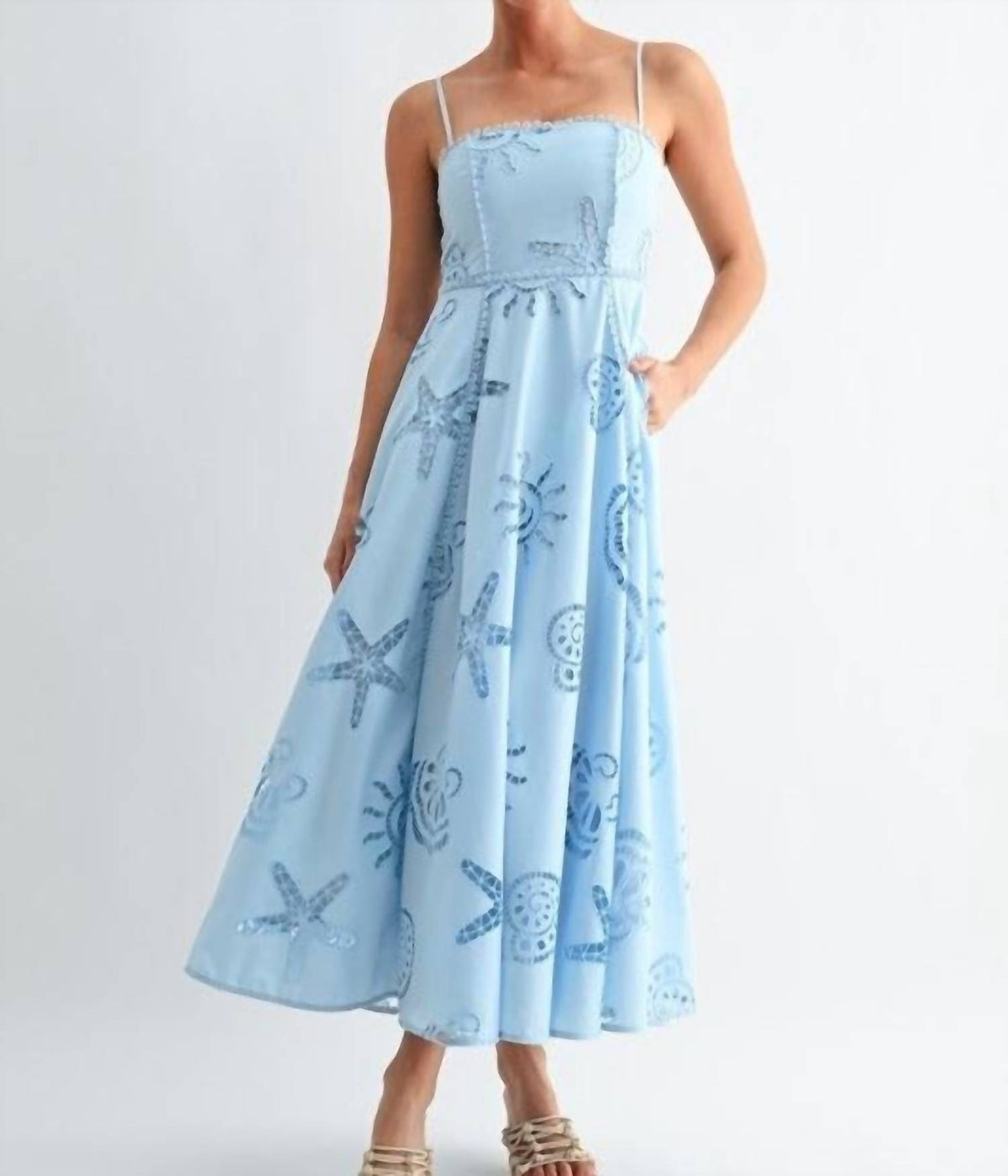 Evenuel - Seaside Eyelet Midi Dress