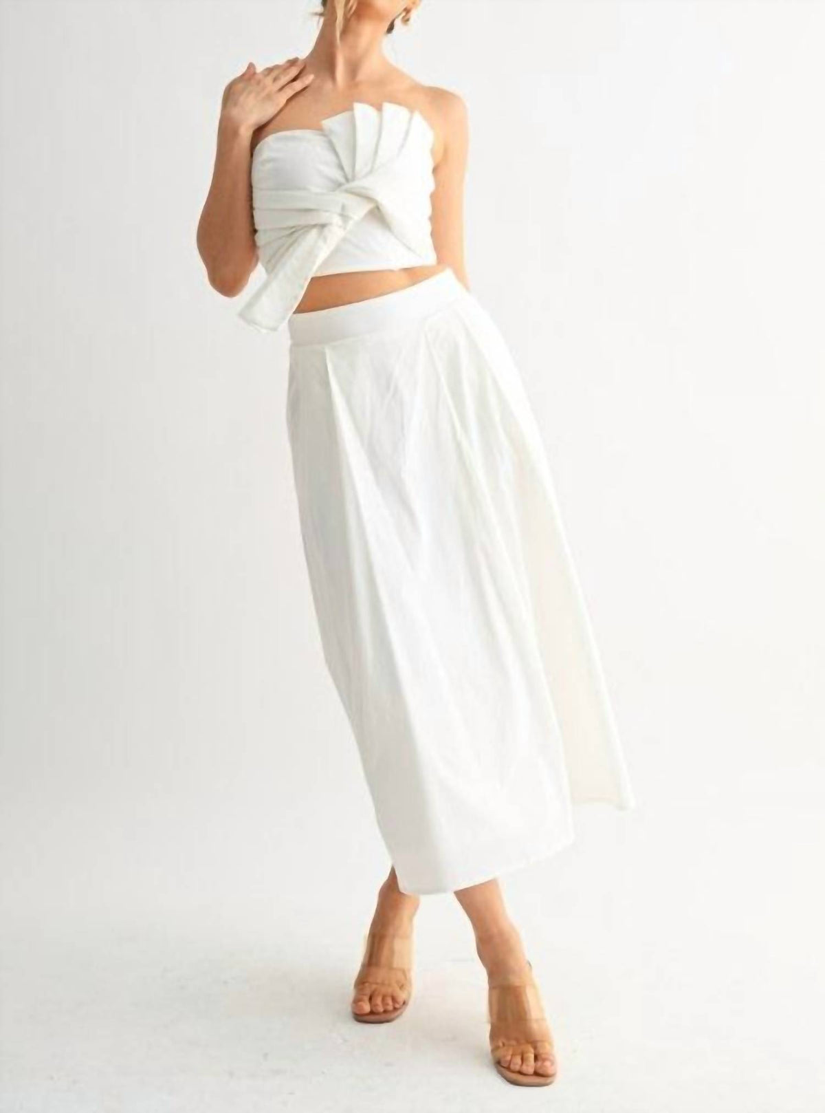 Evenuel - Tied Pleat Crop Set