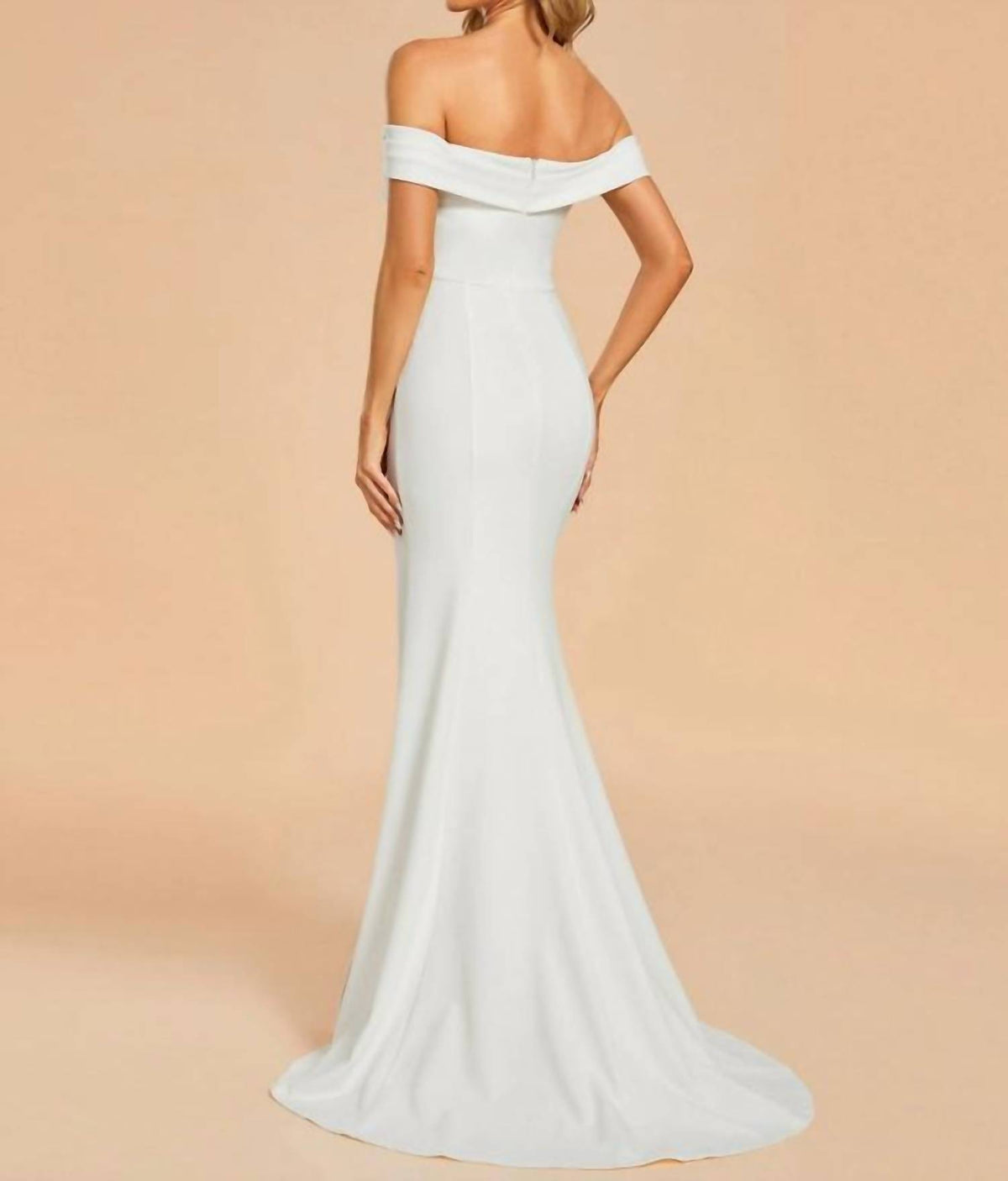 Ever-Pretty - Maxi Long Side Split Off Shoulder Wedding Dress