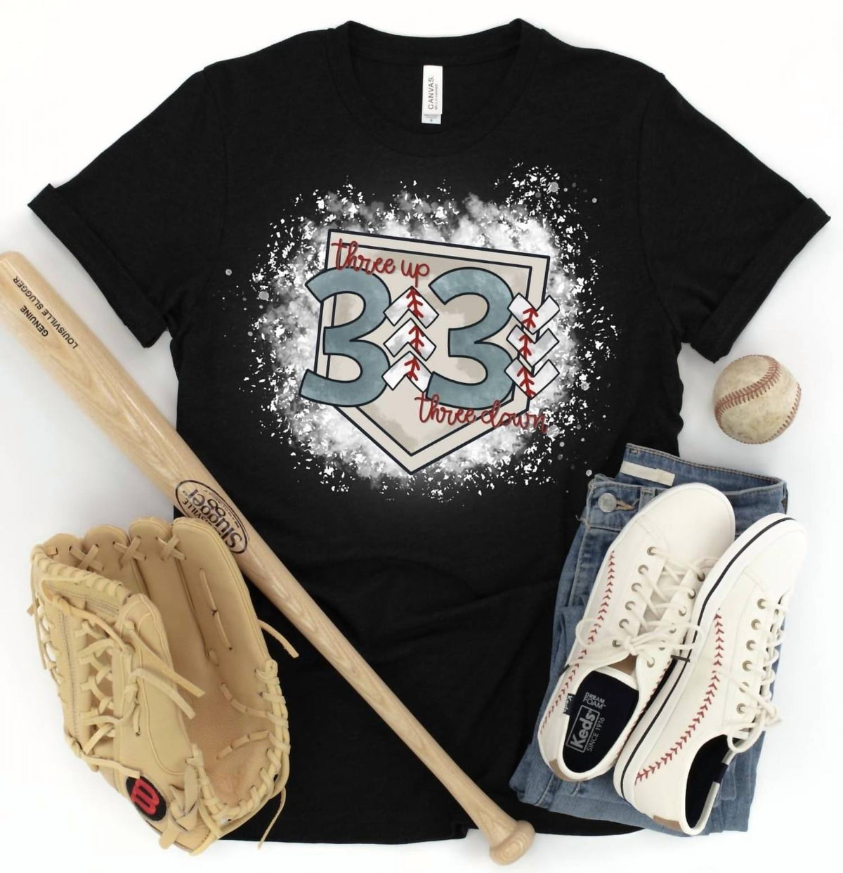 Exclusive Thredz - 3 Up 3 Down Baseball Tee
