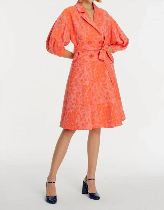 Exquise - Balloon Sleeve Floral Double Breasted Closure Dress - clothing - dresses - floral