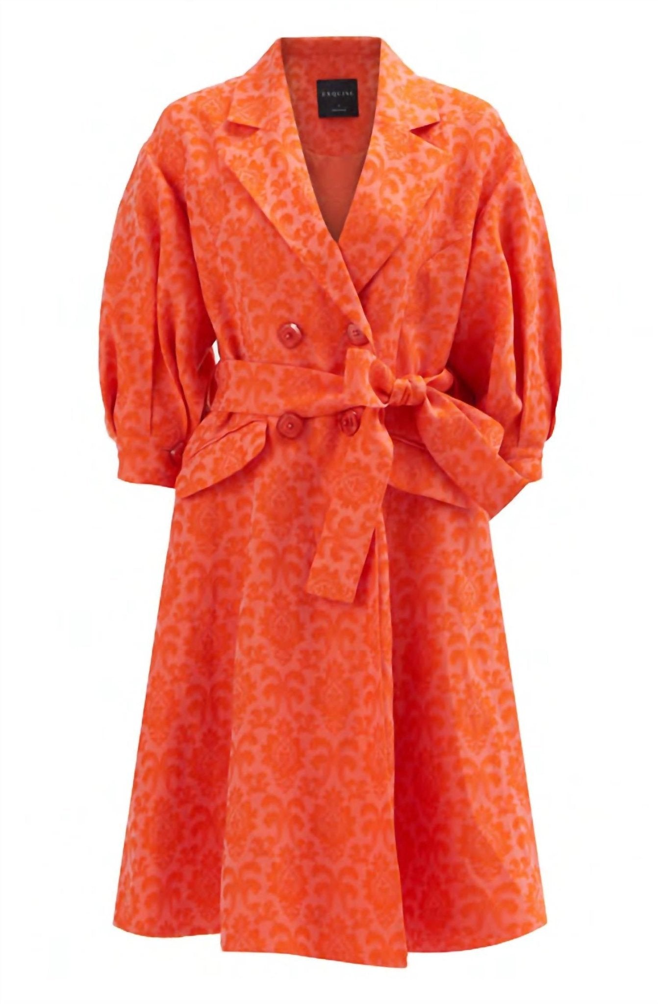 Exquise - Balloon Sleeve Floral Double Breasted Closure Dress - clothing - dresses - floral