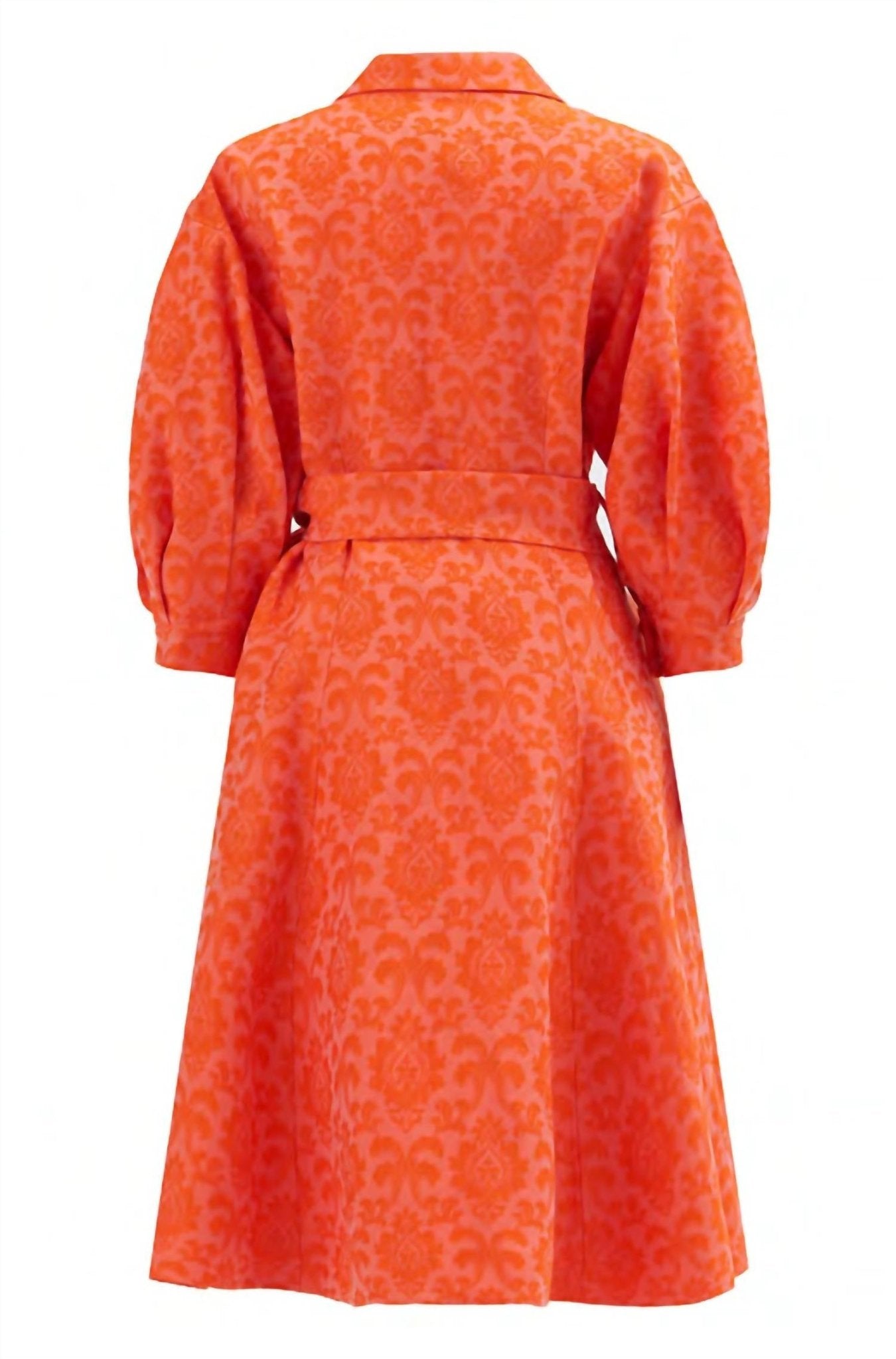 Exquise - Balloon Sleeve Floral Double Breasted Closure Dress - clothing - dresses - floral