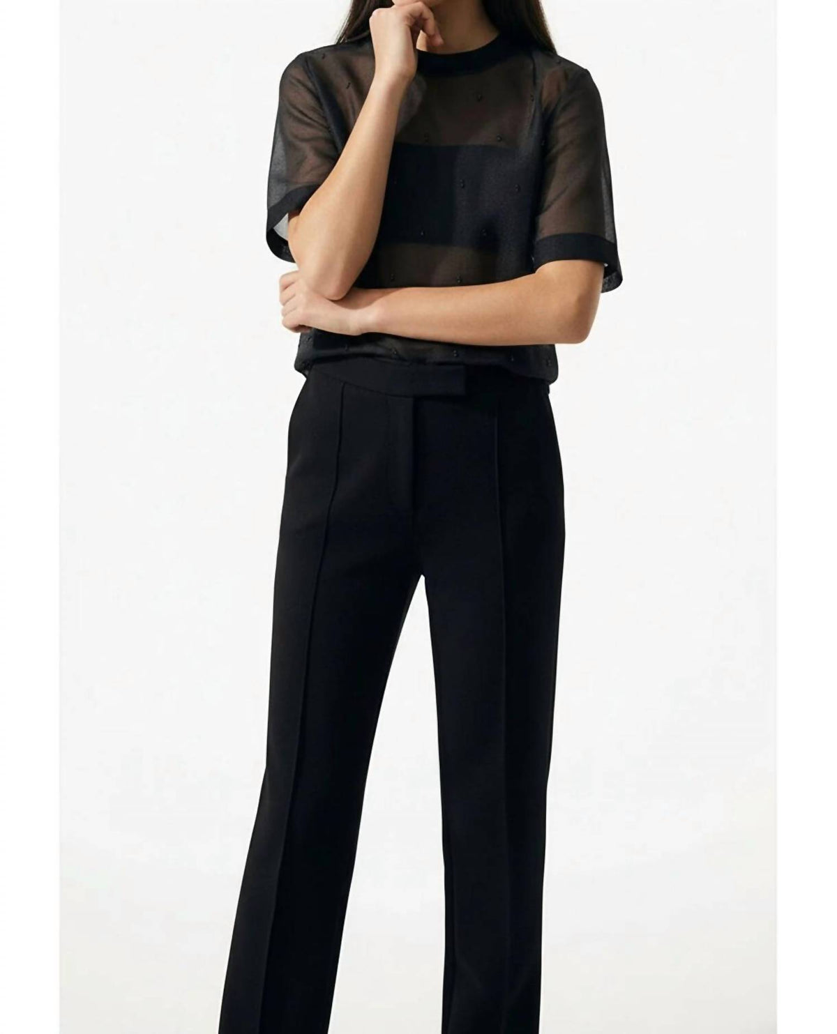 Exquise - Beaded Crewneck Blouse