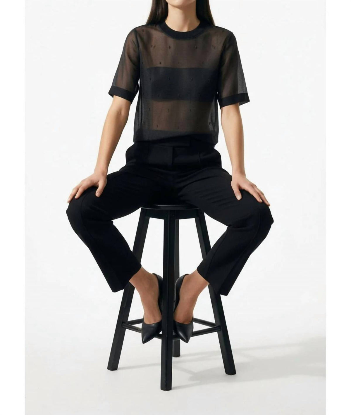 Exquise - Beaded Crewneck Blouse