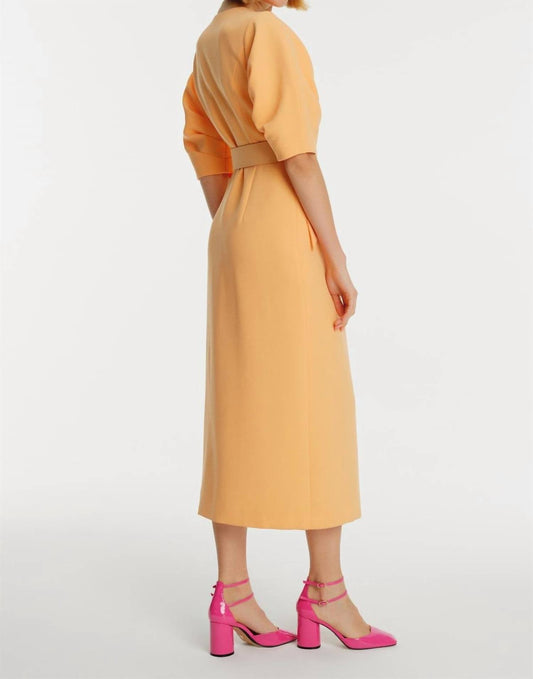 Exquise - Belted Puff Sleeve Maxi Dress - clothing - dresses - maxi