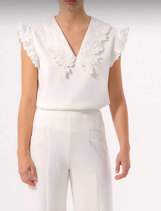 Exquise - Collared V - neck Top - blouses - clothing - shirts