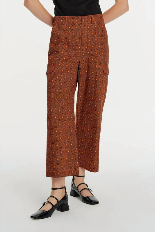 Exquise - Cotton Trousers With Stitched Detailed Cargo Pockets - brown - clothing - cotton