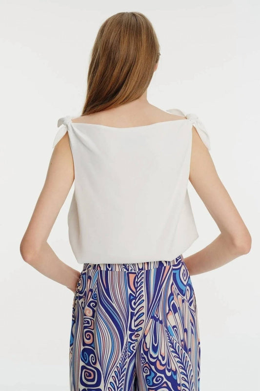 Exquise - Cowl Neck Sleeveless Blouse - blouses - clothing - polyester