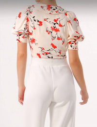 Exquise - Floral Print Viscose Blouse - beige - blouses - clothing