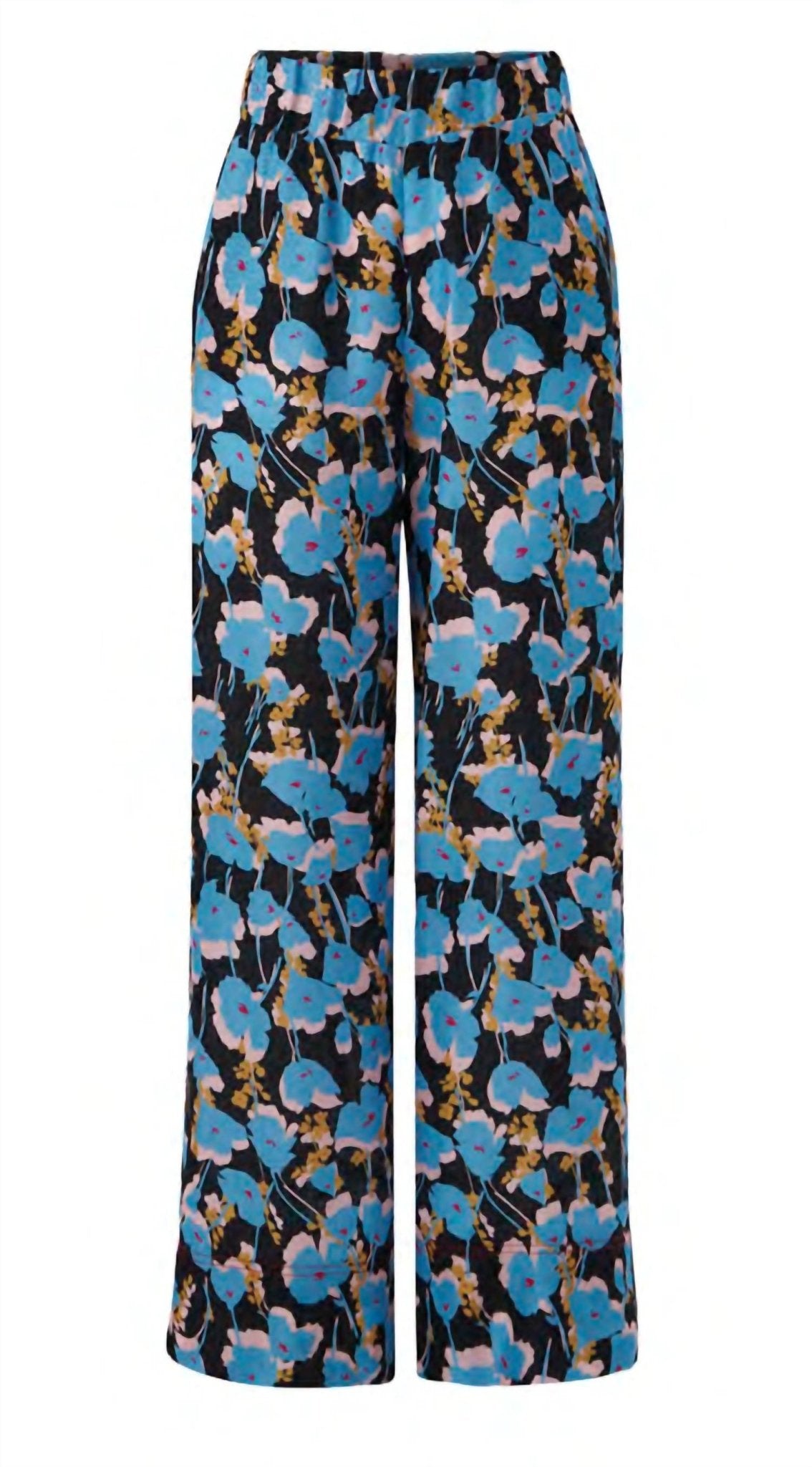 Exquise - Floral Print Wide Leg Pants - black - clothing - floral