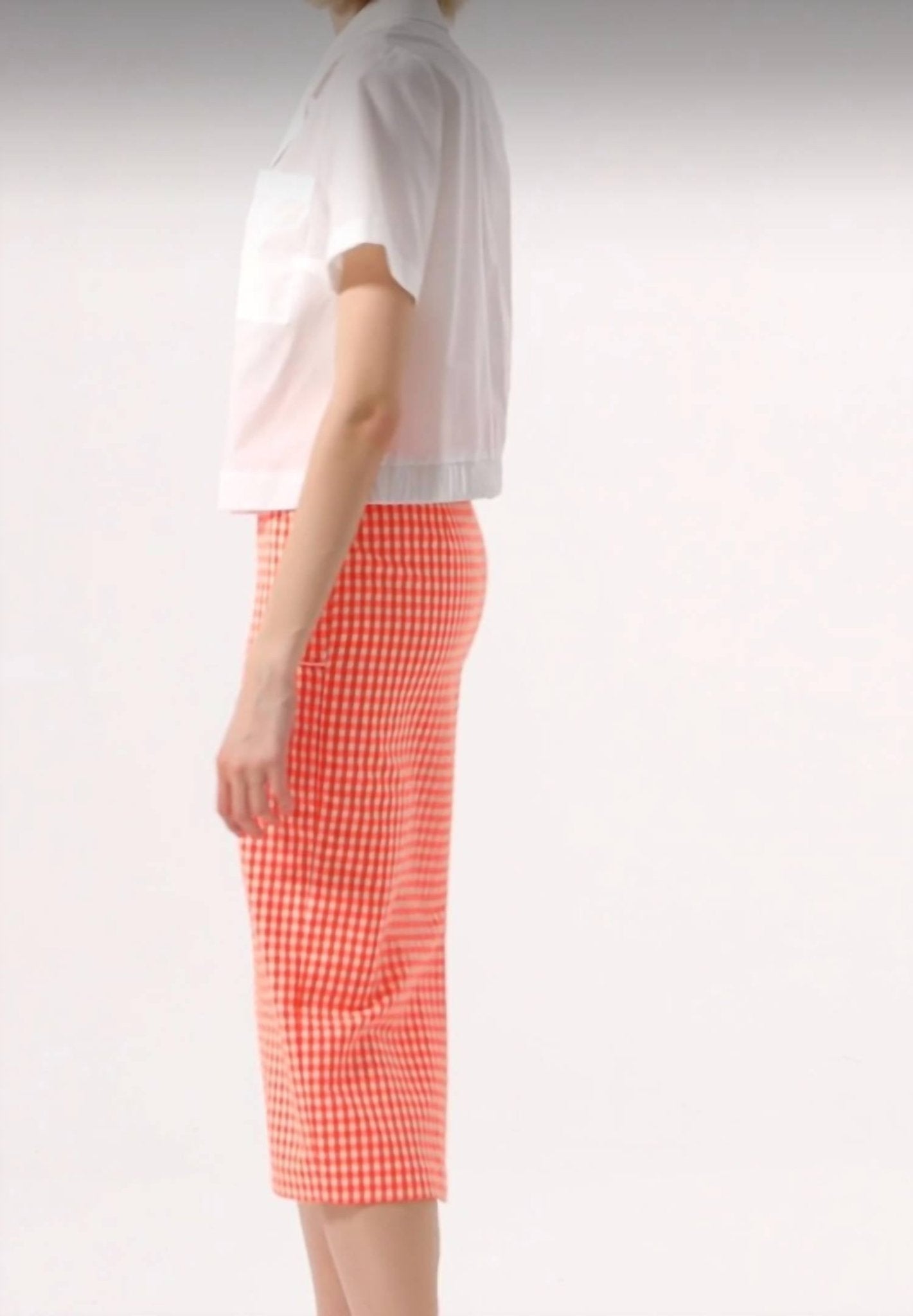 Exquise - High Waist Midi Crepe Pencil Skirt - clothing - orange - pencil