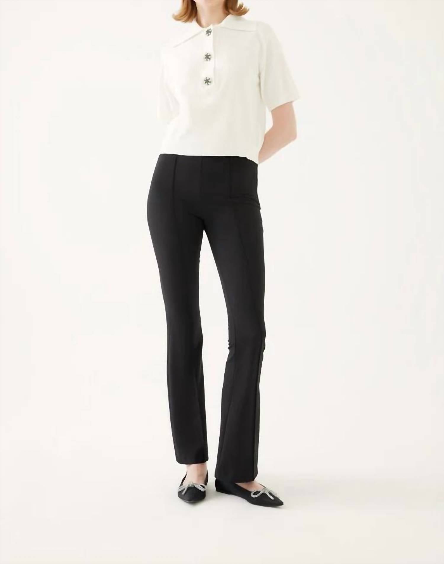 Exquise - High Waist Slim Fit Trousers - black - clothing - pants