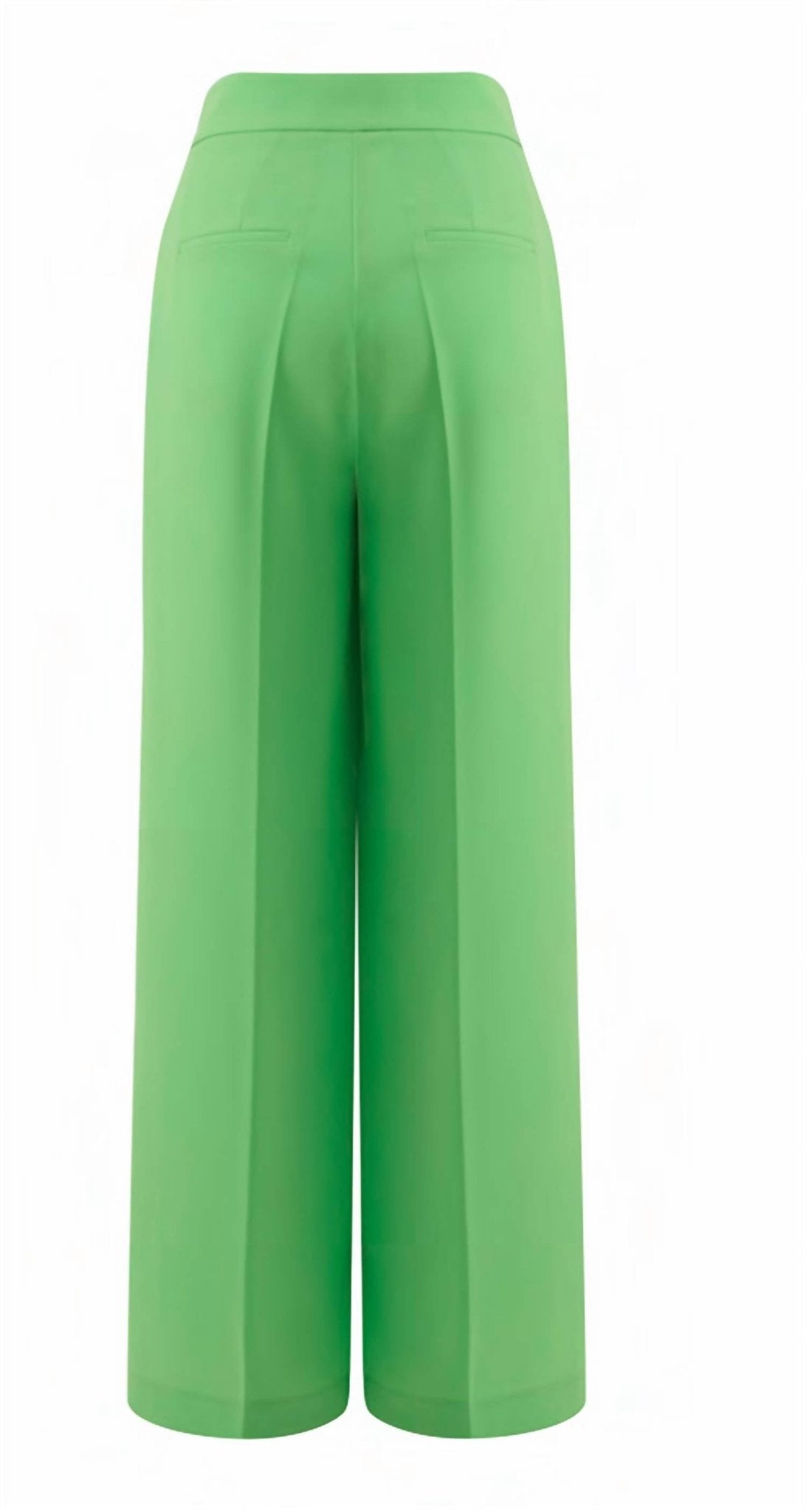 Exquise - High Waist Wide Leg Crepe Trousers - clothing - green - pants