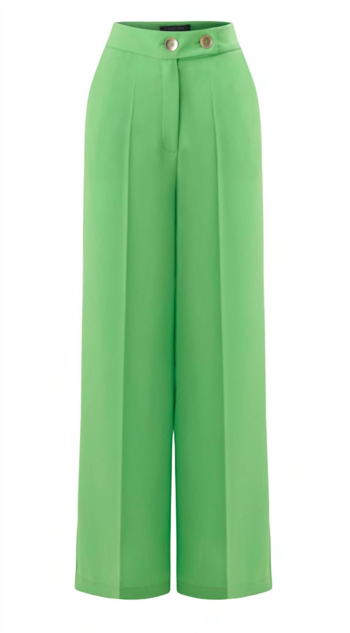 Exquise - High Waist Wide Leg Crepe Trousers - clothing - green - pants