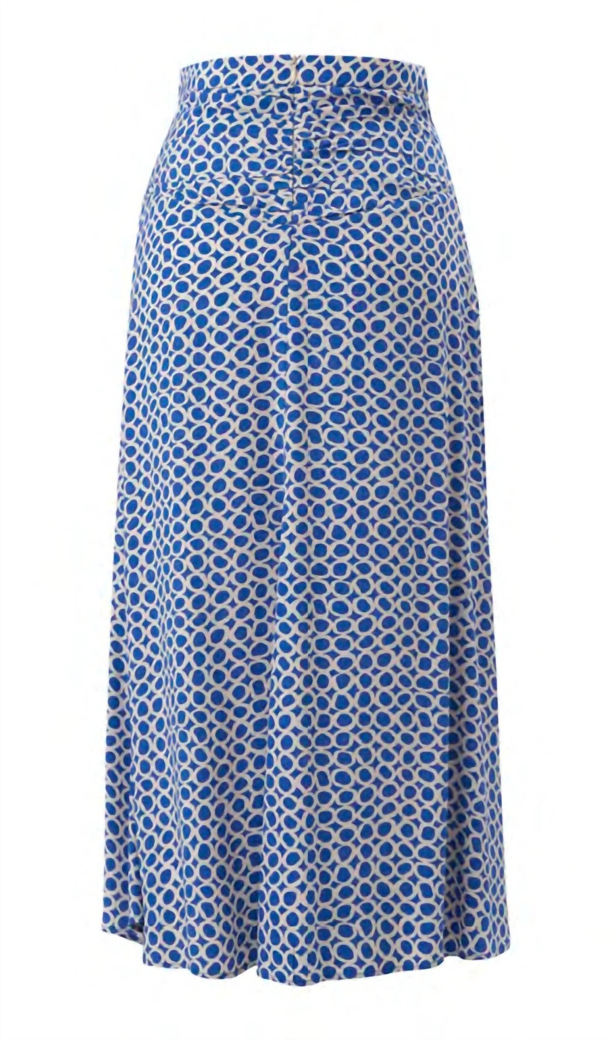 Exquise - High - waisted Midi - length Printed Pleated Skirt - blue - clothing - knee - length - skirts