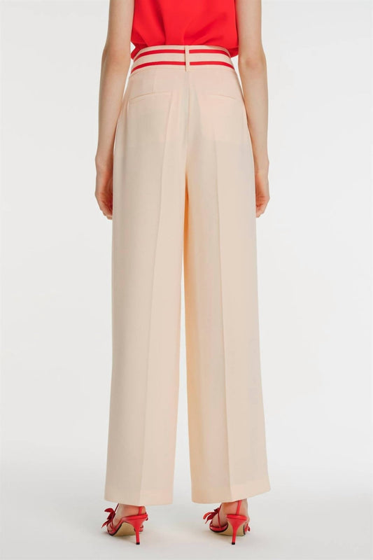 Exquise - High Waisted Wide Leg Trouser - beige - clothing - pants