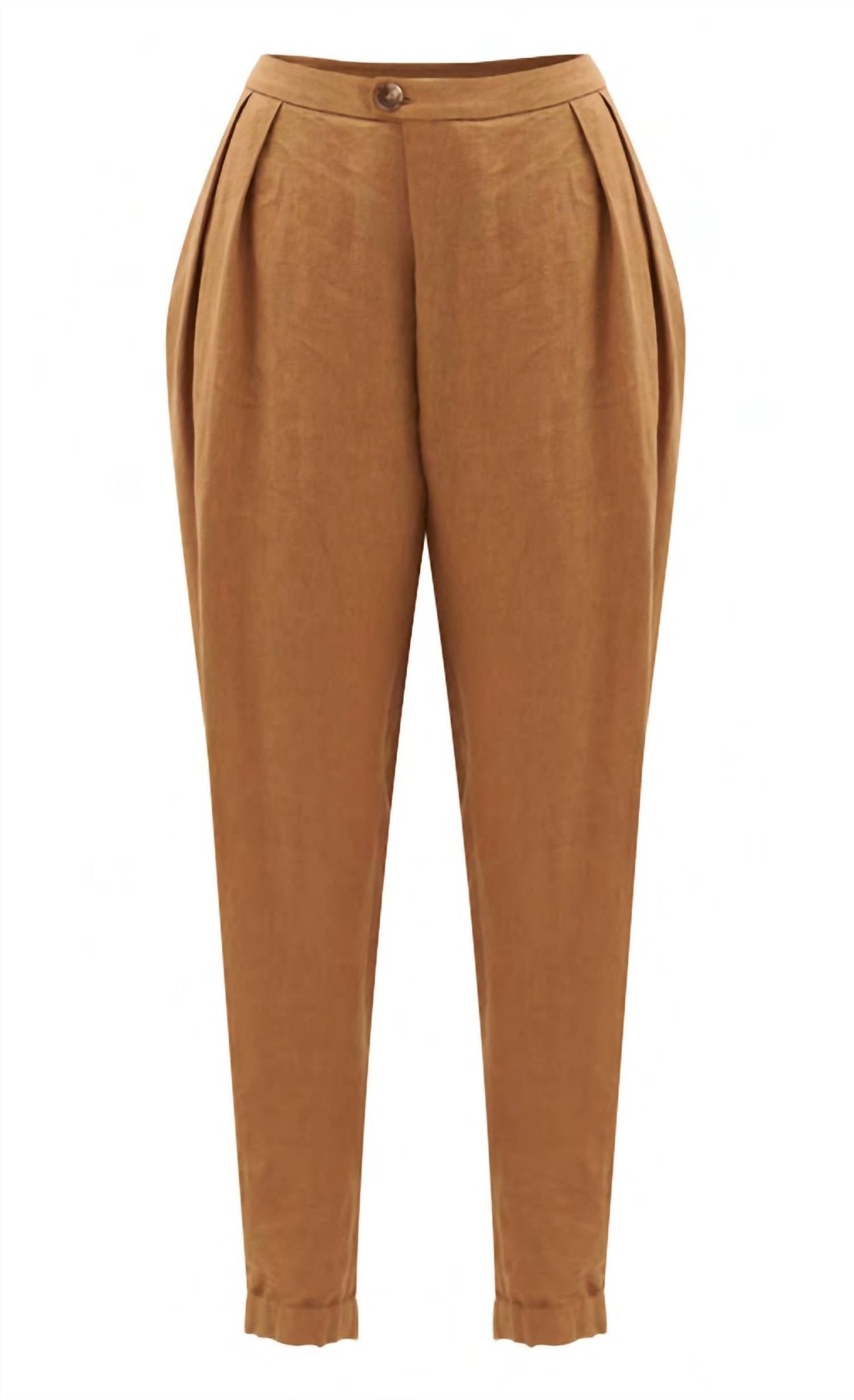 Exquise - Linen Jogger Pants - brown - clothing - joggers