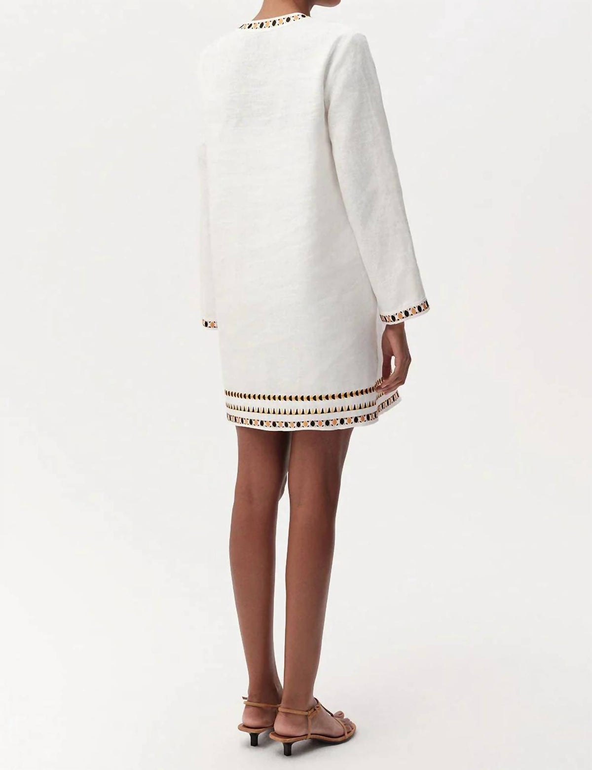 Exquise - Long Sleeve Linen Mini Dress