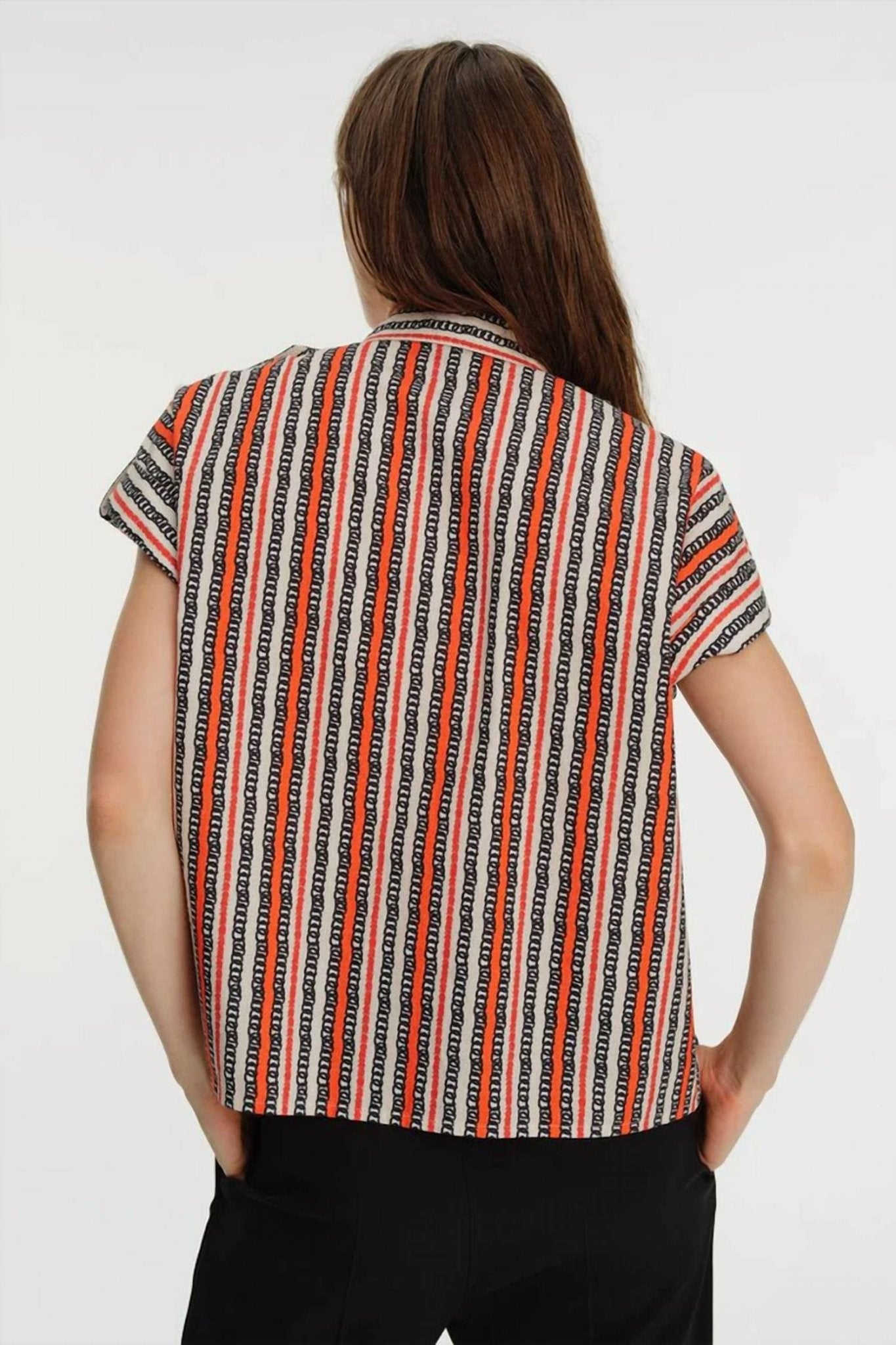 Exquise - Low Sleeve Embroidered Grosgrain Detailed Cotton Shirt - button - down - shirts - clothing - cotton