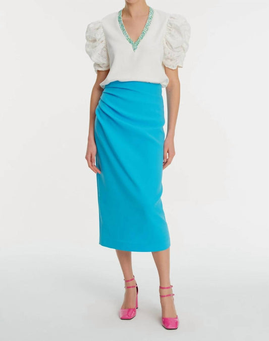 Exquise - Midi - length Crepe Skirt - blue - clothing - pencil