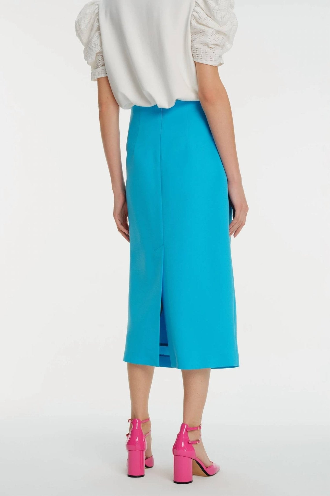 Exquise - Midi - length Crepe Skirt - blue - clothing - pencil
