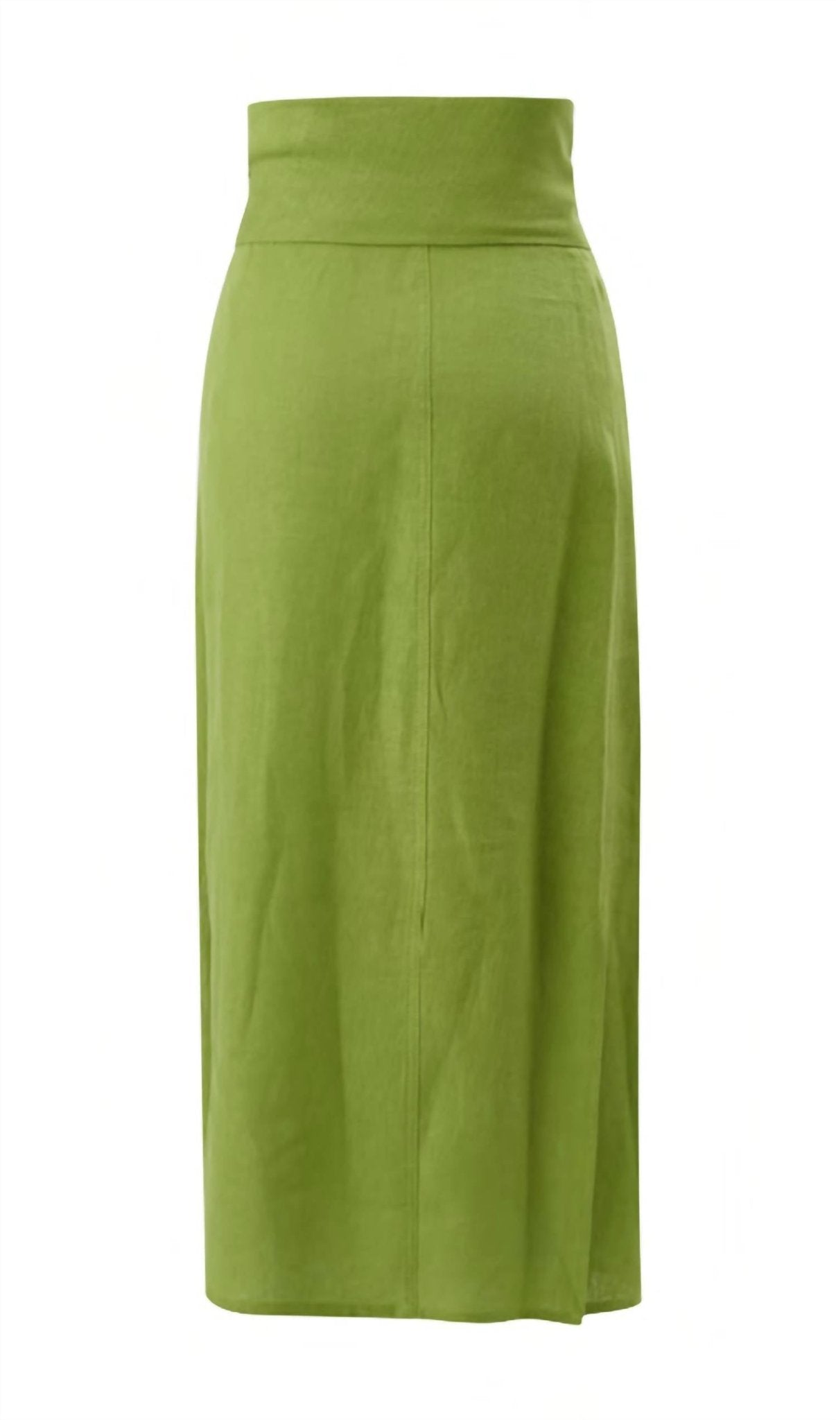 Exquise - Midi Length Linen Skirt - clothing - green - knee - length - skirts