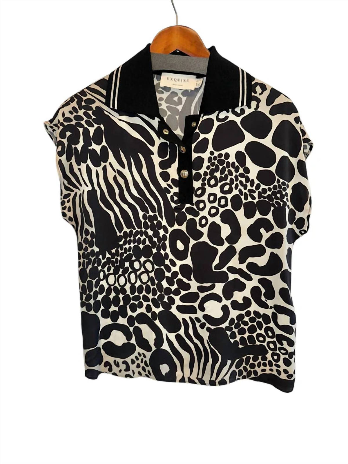 Exquise - Modern Safari Polo Top