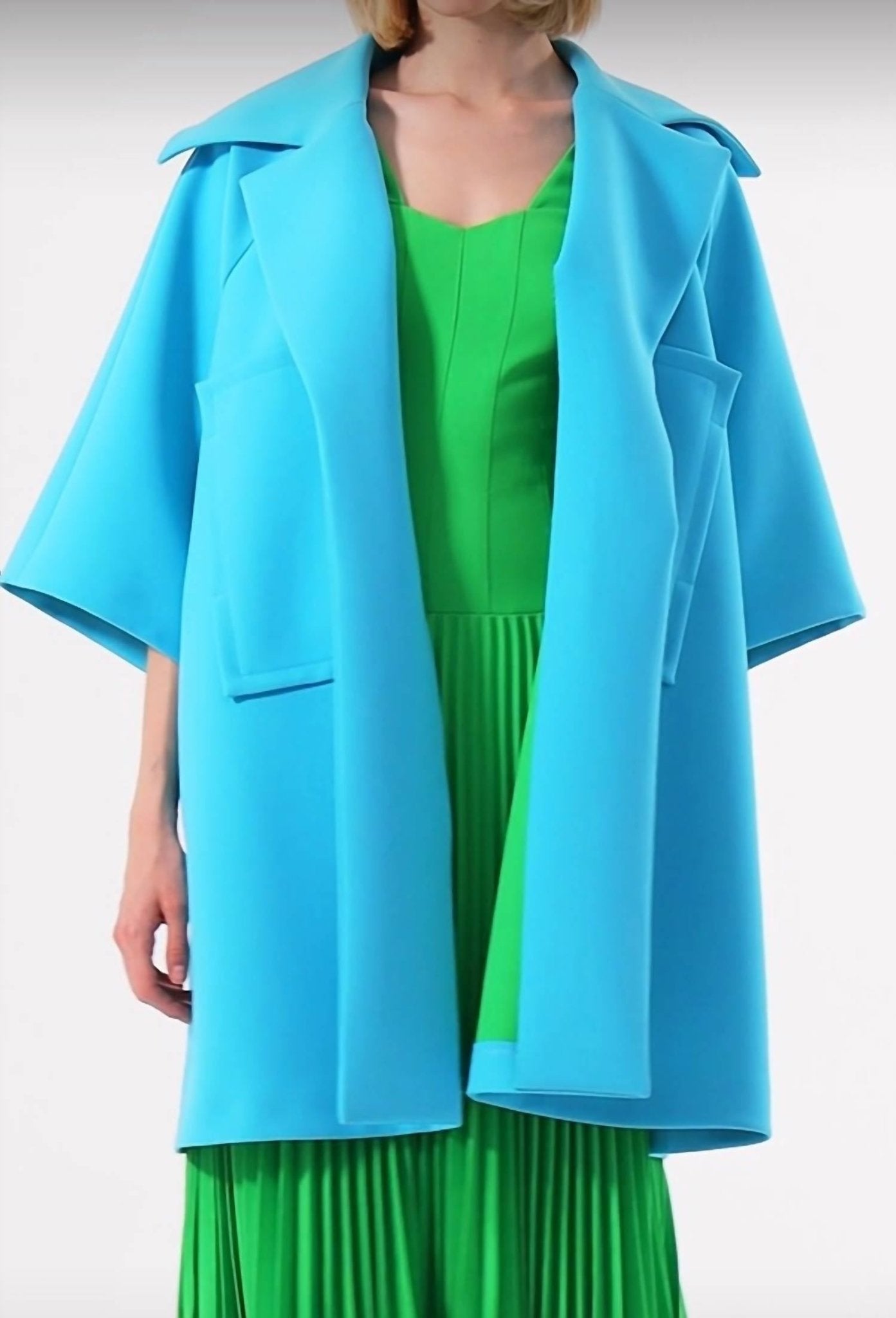Exquise - Open Front Coat - blazers - blue - clothing