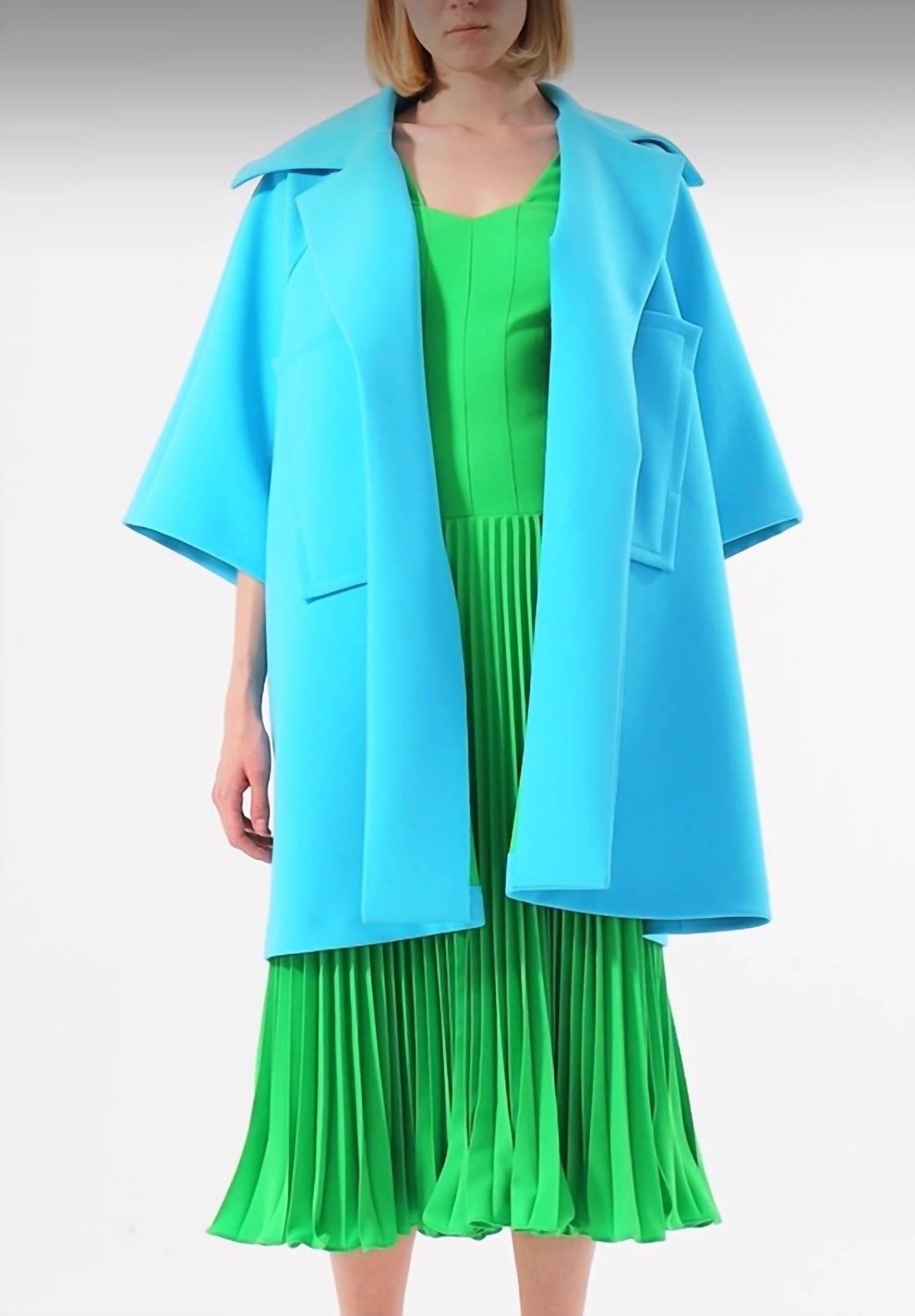Exquise - Open Front Coat - blazers - blue - clothing