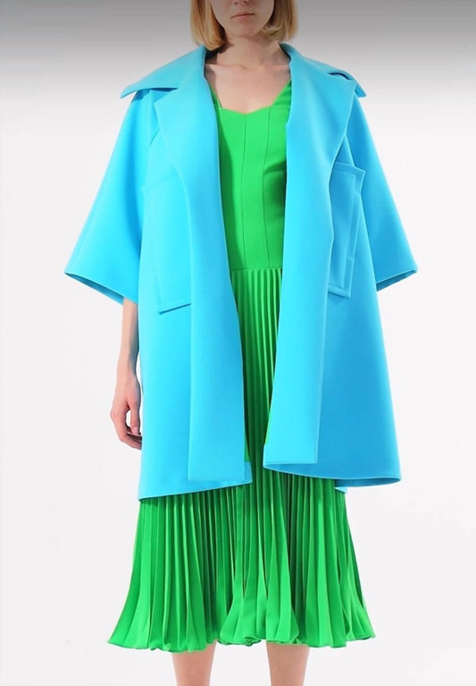 Exquise - Open Front Coat - blazers - blue - clothing