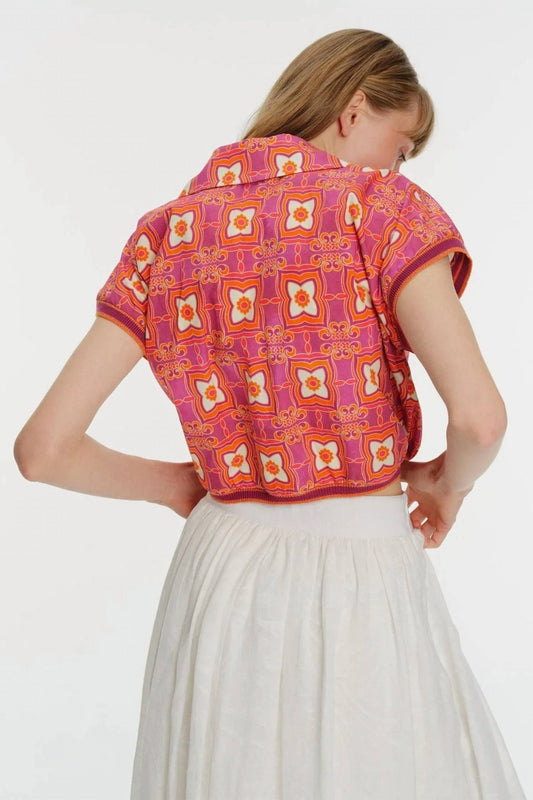 Exquise - Patterned Low Sleeve Shirt - button - down - shirts - clothing - cotton