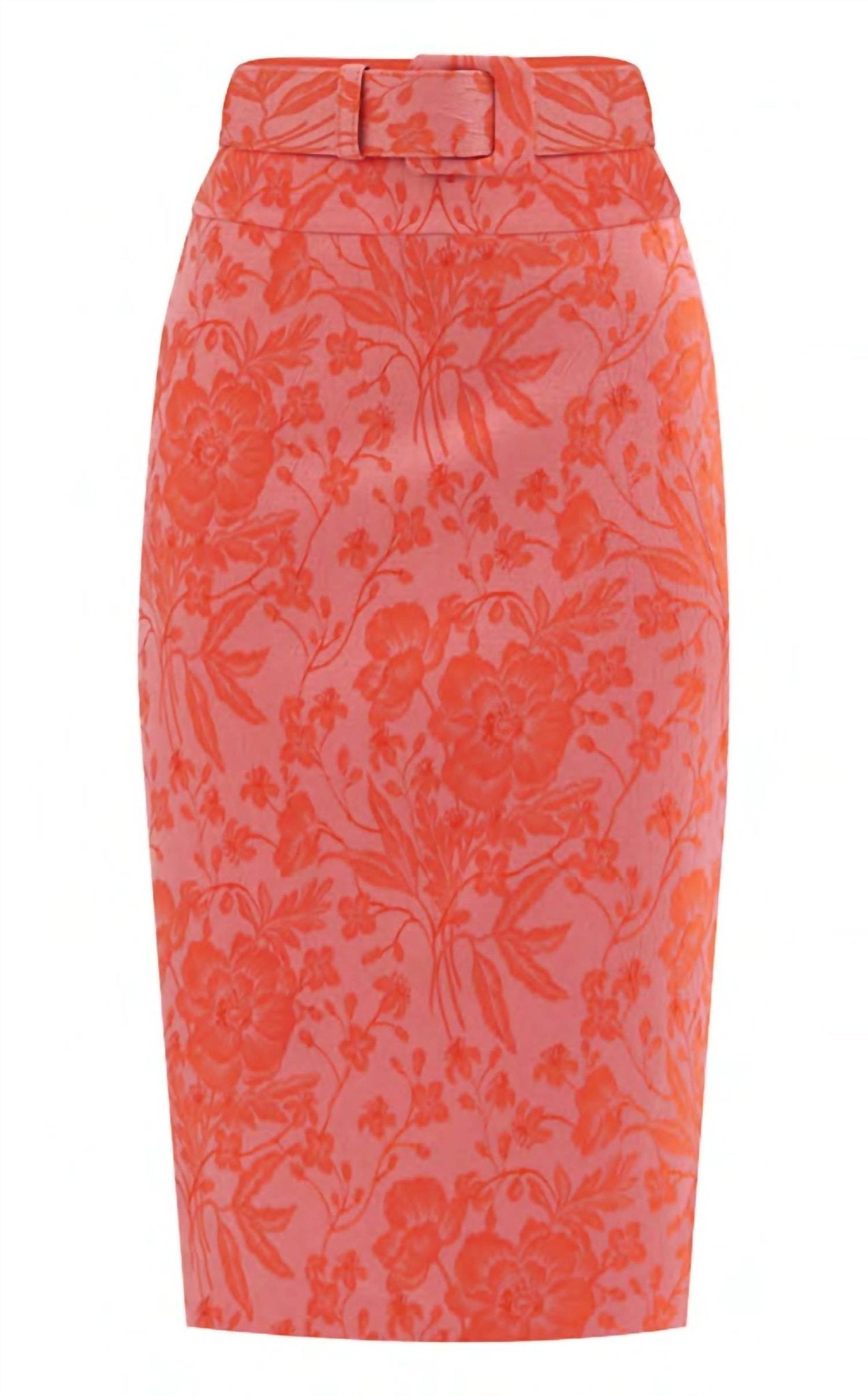 Exquise - Patterned Pencil Skirt - clothing - floral - orange