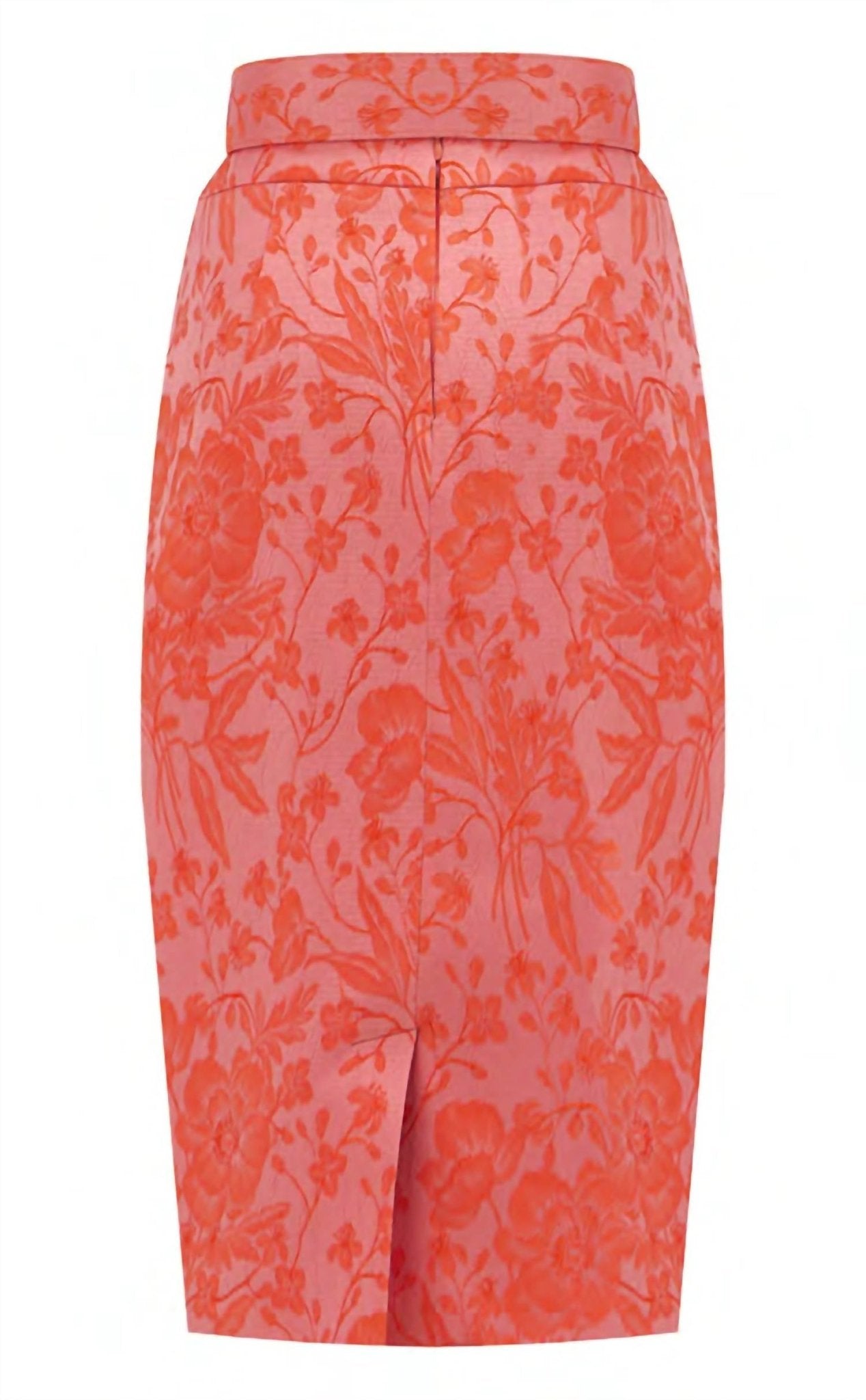 Exquise - Patterned Pencil Skirt - clothing - floral - orange