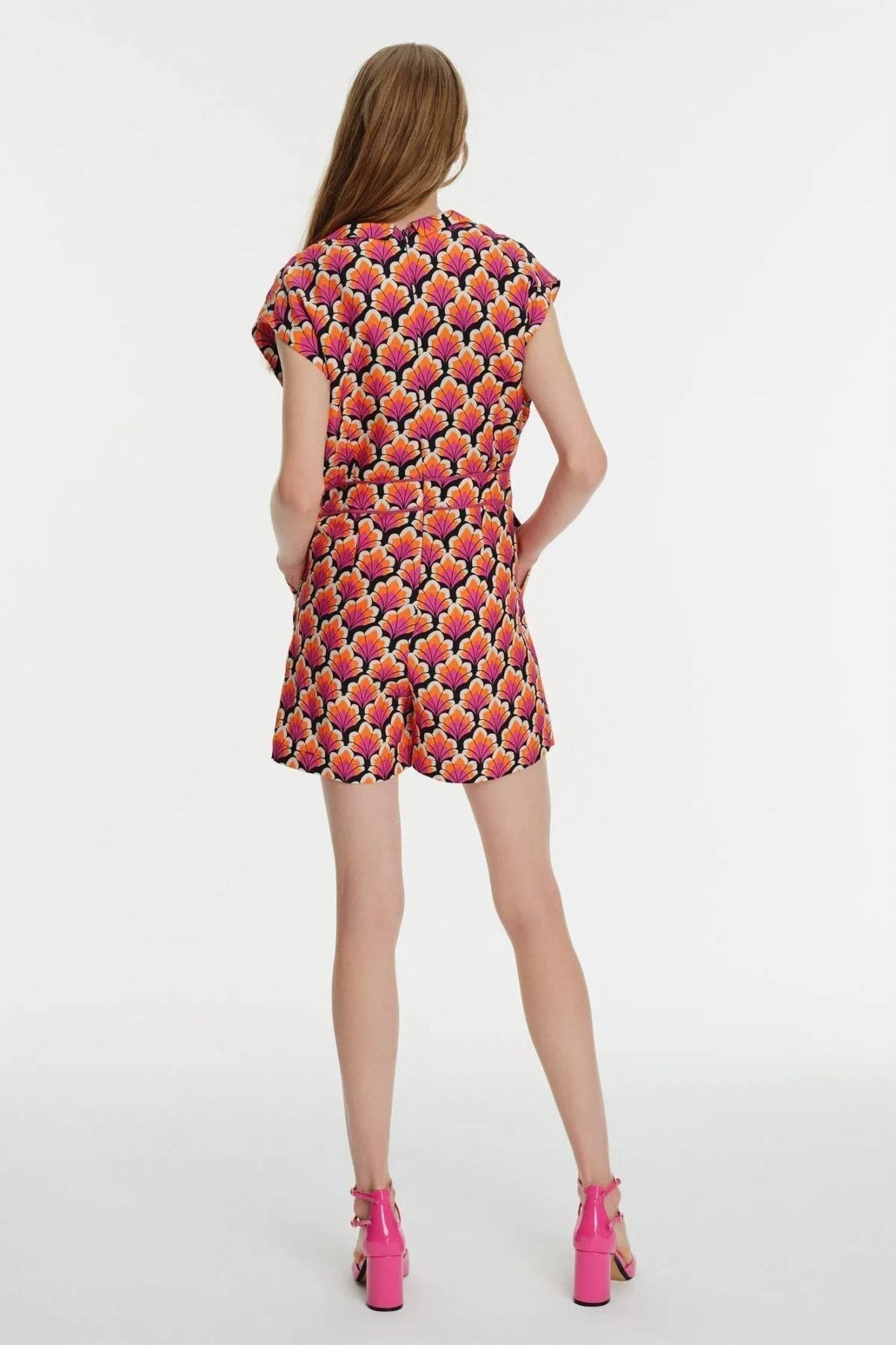 Exquise - Patterned Romper - black - clothing - jumpsuits