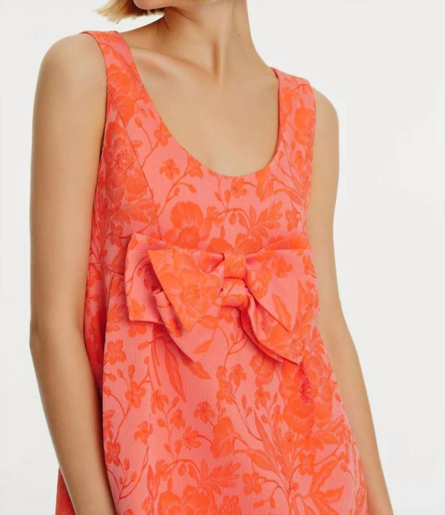 Exquise - Pleated Dress With Floral Pattern And Bow Detail - clothing - collection:vacationdresses(Auto) - dresses