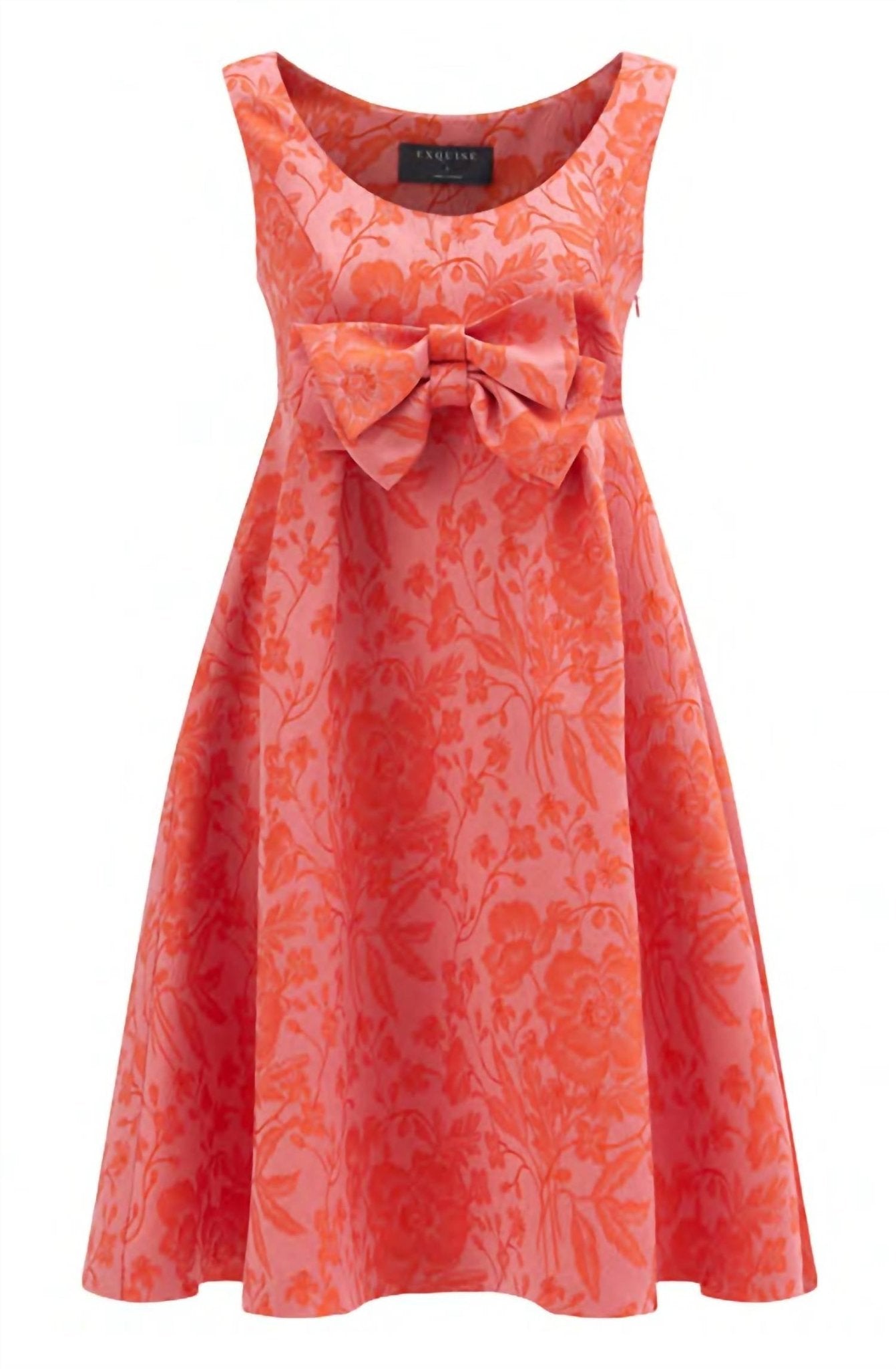 Exquise - Pleated Dress With Floral Pattern And Bow Detail - clothing - collection:vacationdresses(Auto) - dresses