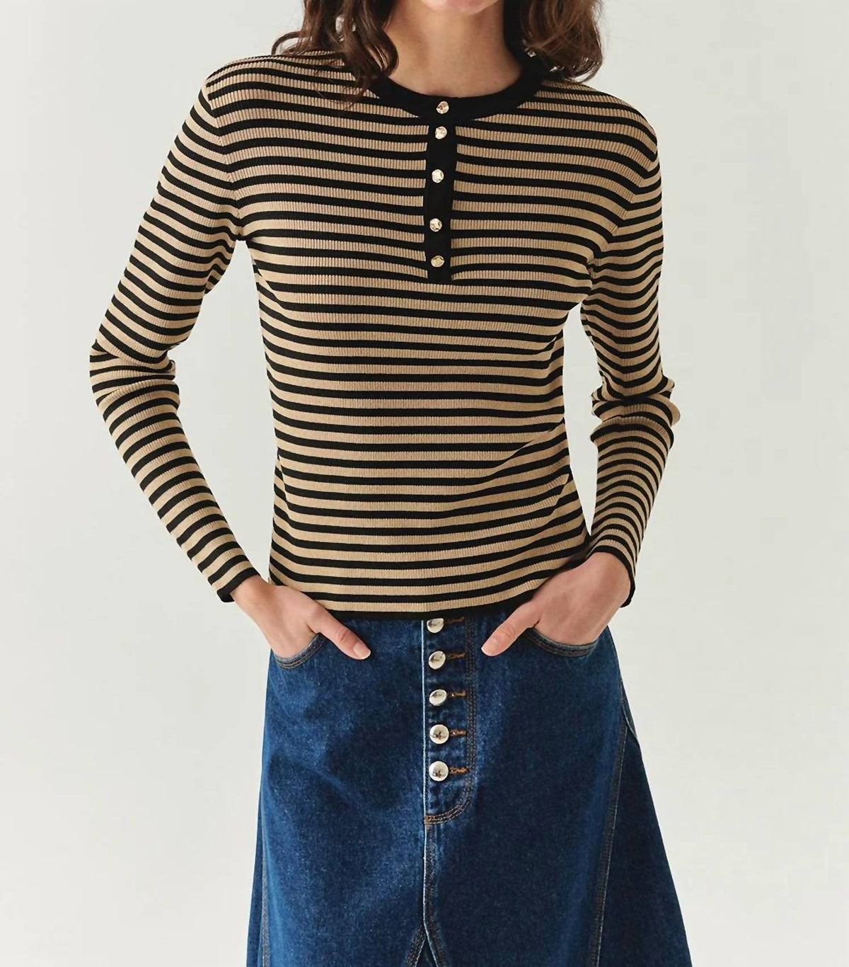 Exquise - Saffron Ribbed Top