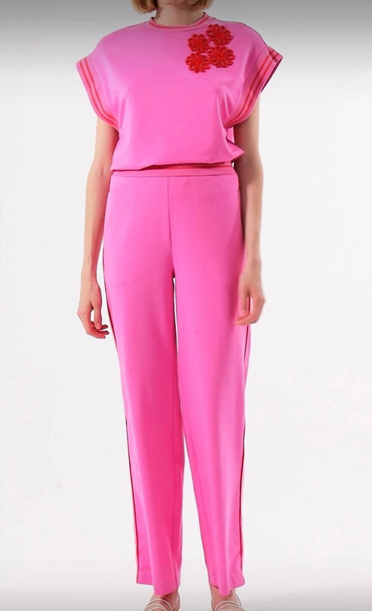 Exquise - Shirt & Pants Set With Red Piping - clothing - cotton - blend - loungewear