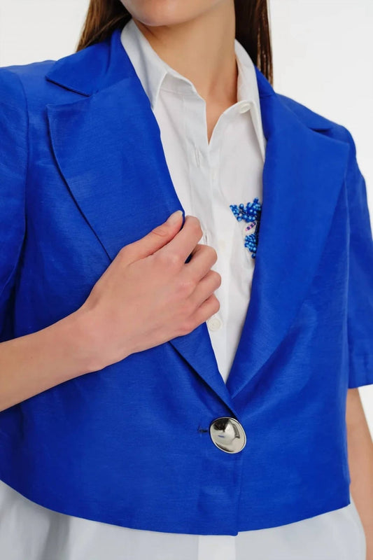 Exquise - Short Jacket - blazers - blue - clothing